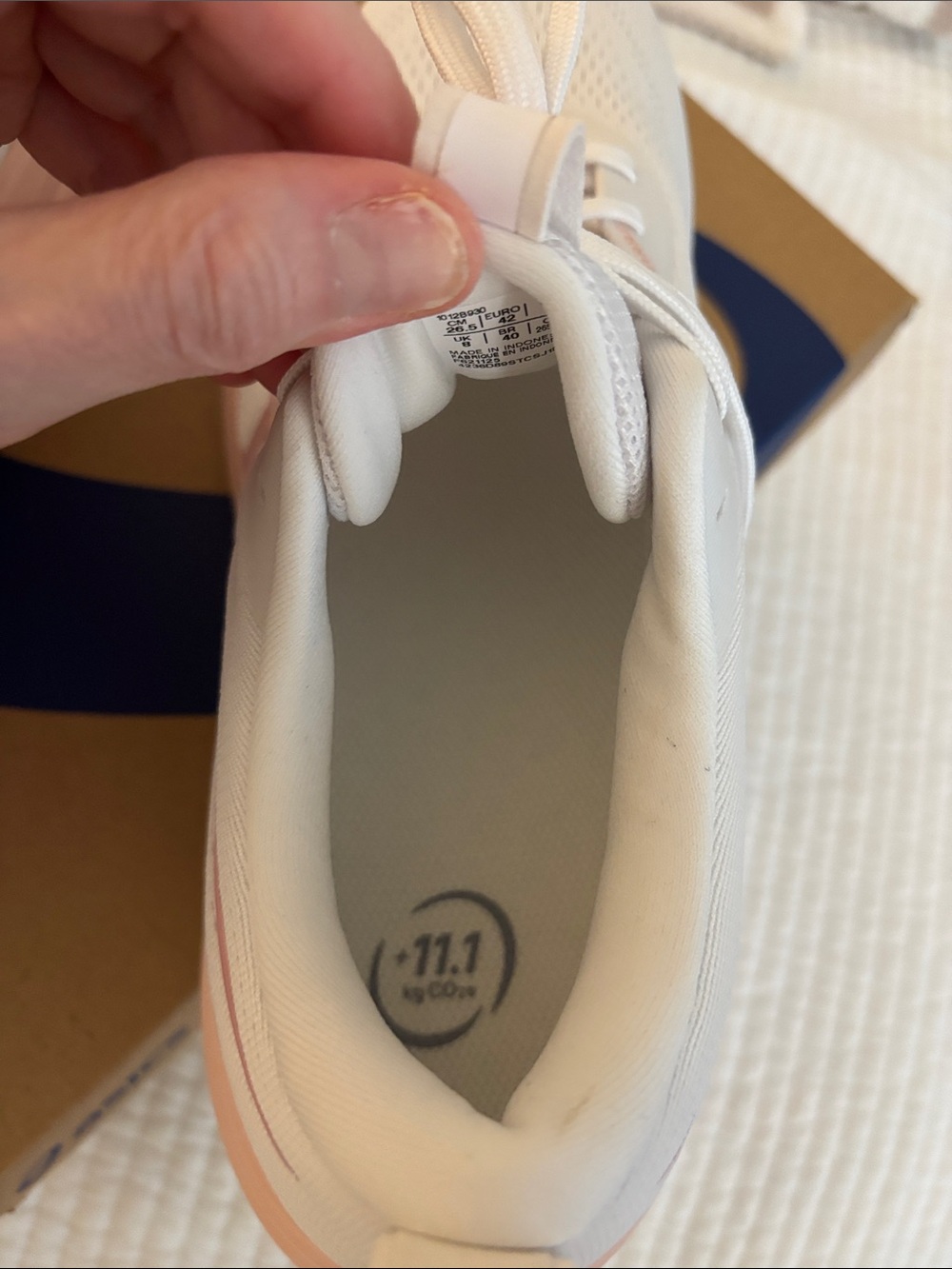 Asics Women's White Running Shoes with Soft Pink Accents - Picture 7 of 8
